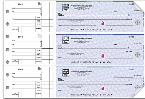 3-On-A-Page Business Size Checks, Side-Tear Voucher-1 Part