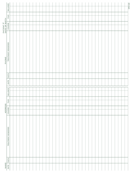 Patient Service Record form PMS 349 green 8-1/2" x 11" (100/PK) Page 2