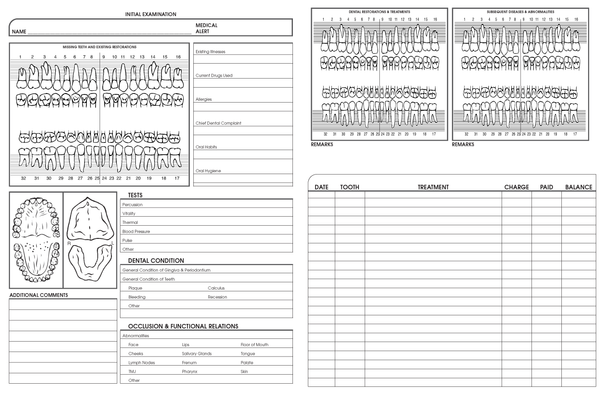 Dental/Medical Record form Black 11" x 17" (8-1/2" x 11" folded) (100/PK) Page 2