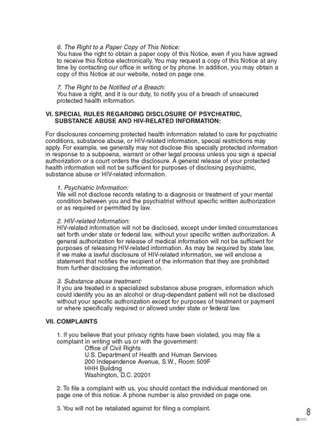 Notice of Privacy Practices - 250 Pk, Page 7