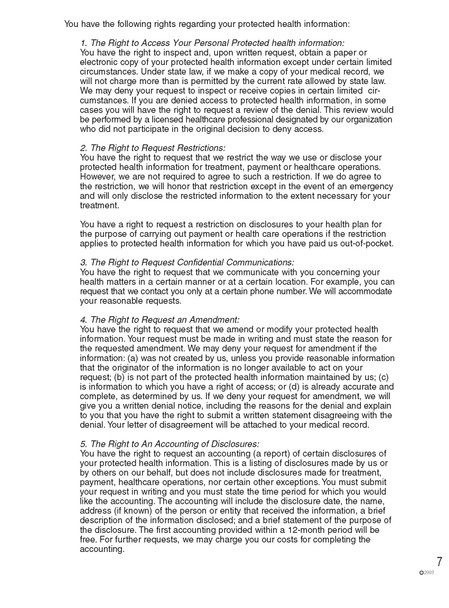Notice of Privacy Practices - 250 Pk, Page  8