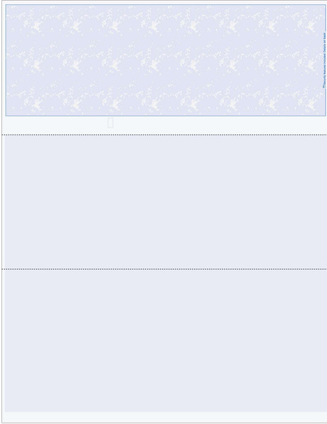 Marble Blank Business Checks on Top - Good Security - Blue with Colored Stubs