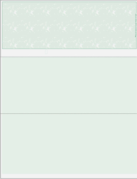 Marble Blank Business Checks on Top - Good Security- Green With Colored Stubs