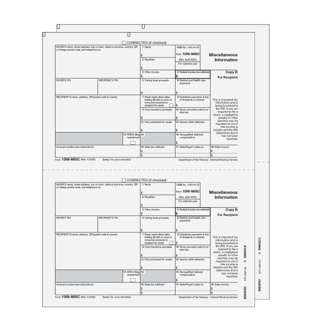 1099 Miscellaneous Information 2-part E-file Set (Preprinted)