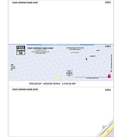 High Security Imprinted Business Check in Middle