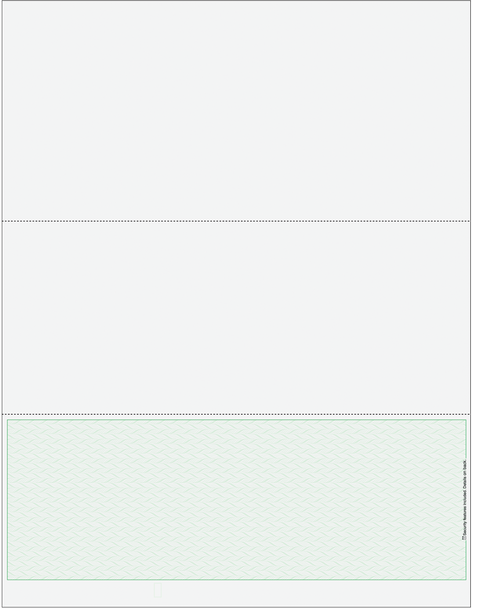 Herringbone Blank Business Checks on Bottom-Green