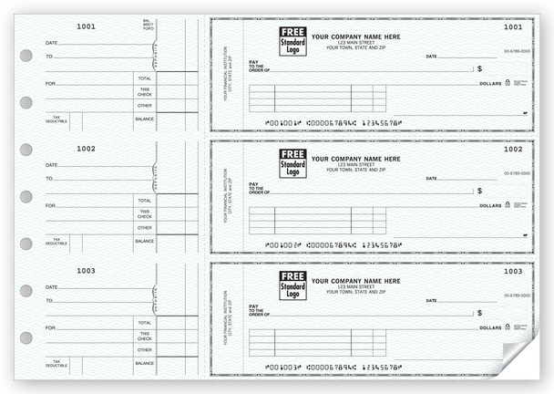 On-A-Page Business Size Checks, with Side-Tear Vouchers-2 Part