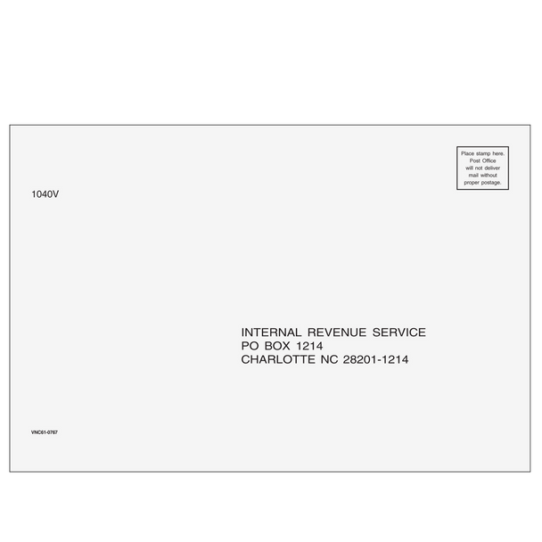 1040-V Envelope - Charlotte, NC