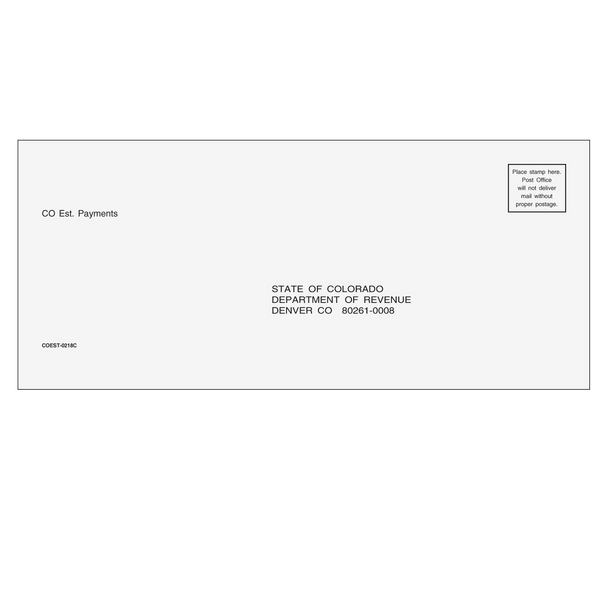 Colorado Estimate & E-file Envelope