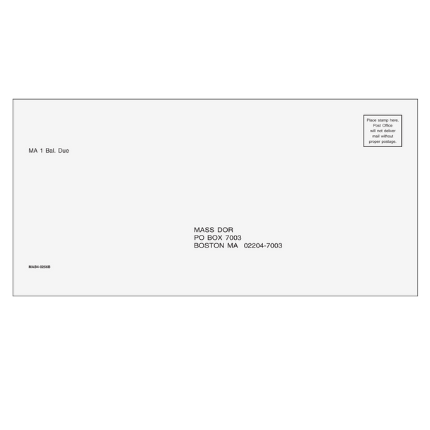 Massachusetts Balance Due Envelope