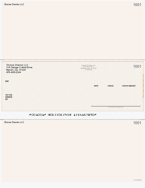 Lattice Imprinted Business Checks in Middle - Good Security