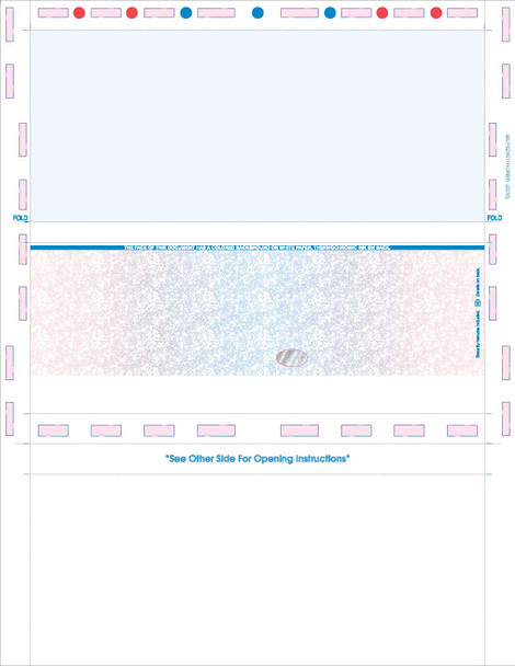 Check, Void, Prismatic Pantograph, Red185/Process Blue/Red185, Hologram 28# 8-1/2" X 11" Z-fold - 500 Qty