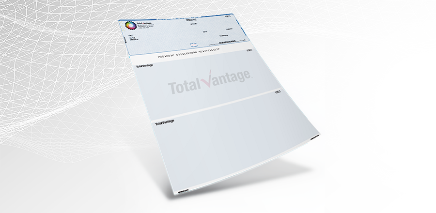 an imprinted business check