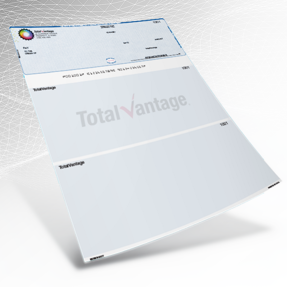 an imprinted business check