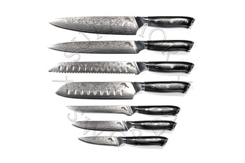 Damascus Chef Knife - 7 Piece Set - Fusion Series Damascus Chef Knife - 7 Piece Set - Fusion Series