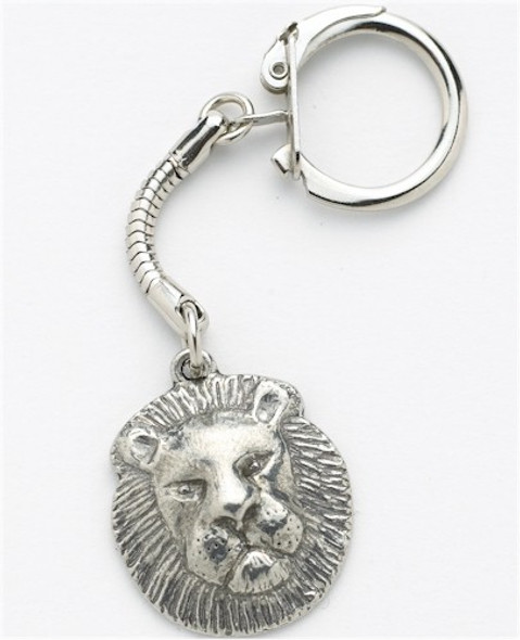 lion, trinket, key, ring, pewter, 