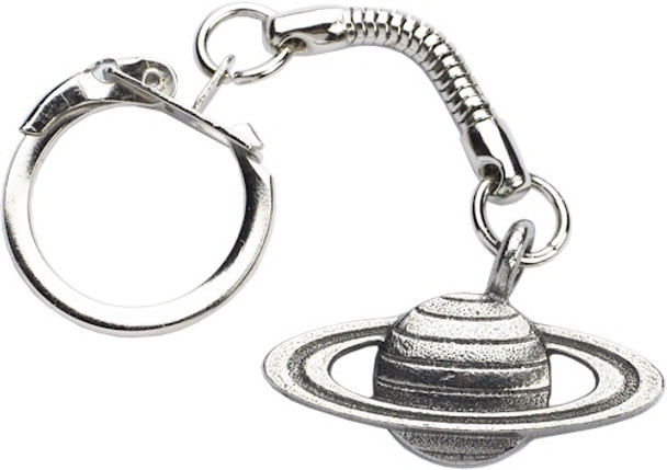 saturn, planet, space, trinket, key, ring, pewter, 