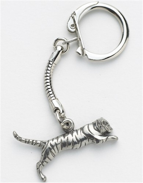 tiger, trinket, key, ring, pewter, 