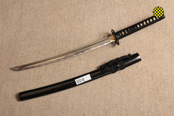 SD1104 - Tomoe IV Wakizashi - High Polish Damascus 