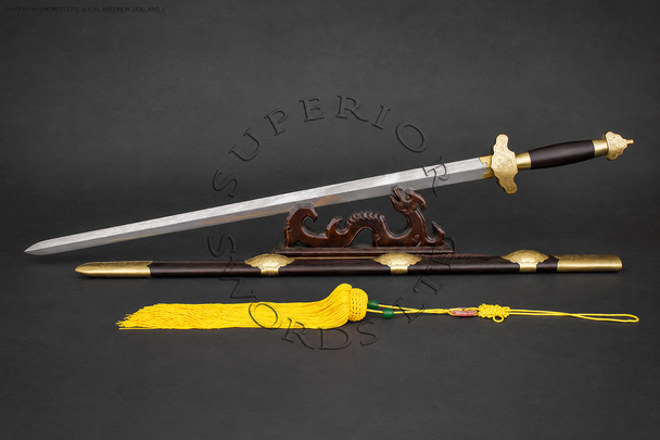 lotus, chinese, dynasty, sword, weapon, tai, chi, martial arts, damascus, handmade, handforged, hand, forged, made, steel, folded, real, cutting, practical, functional, swords,