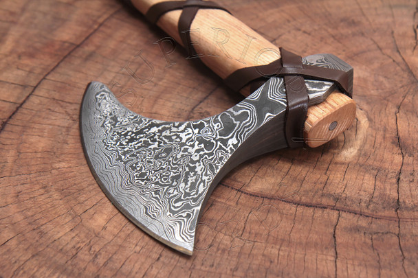 ragnar, lodbrok, axe, viking, damascus, steel