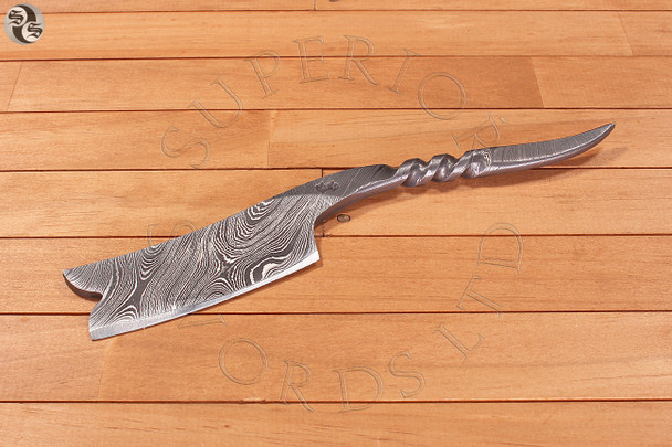 Helix, Straight, Razor, Damascus, Steel, Knife,