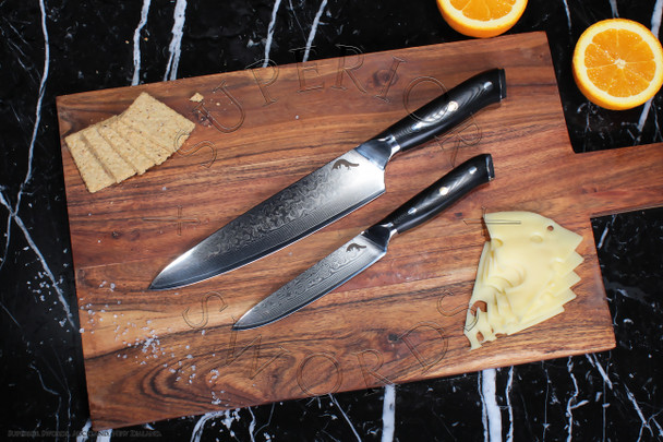 Damascus Chef Knife - 2 Piece Set - Fusion Series