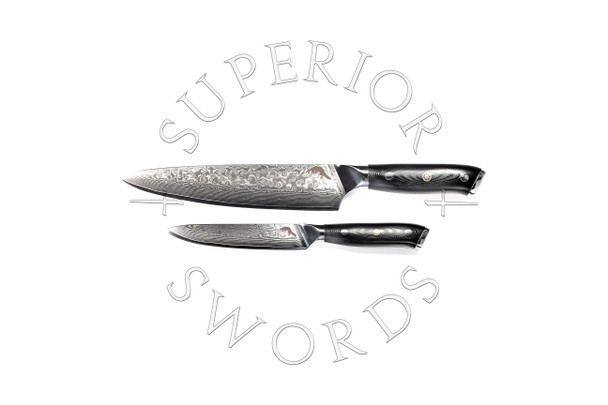 Damascus Chef Knife - 2 Piece Set - Fusion Series