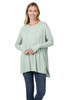 ROUND NECK HEATHER RIBBED SWEATER