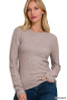 RIBBED LONG SLEEVE ROUND NECK TOP