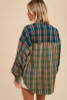 GARMENT WASHED TWO TONE PLAID BUTTON DOWN