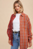 GARMENT WASHED TWO TONE PLAID BUTTON DOWN