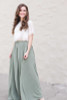 Sage Lined Full Skirt