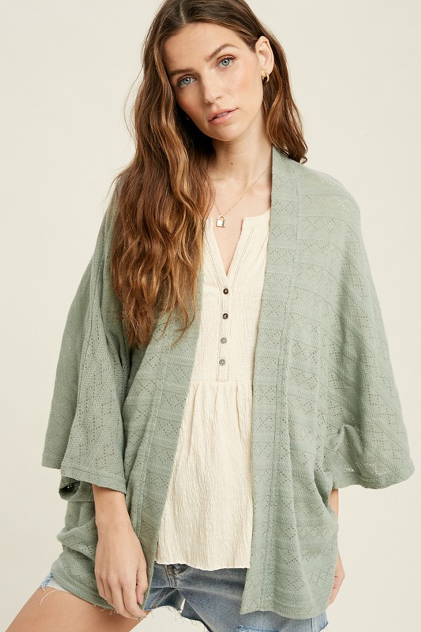 Sage Green Kimono Cardigan