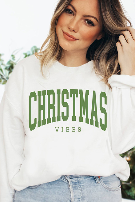 Christmas Vibes College Crewneck Sweatshirt