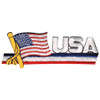 USA Patch With Flag & Pole