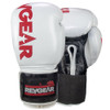 revgear Sentinel S3 Pro Leather Gel Padded Sparring Boxing Gloves - White/Black 