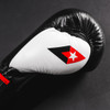 Revgear S3 Pro Gel Boxing Gloves in black and red, showcasing the glove's profile and wrist strap