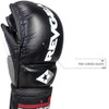Revgear MS1 MMA Sparring Glove, showing the open palm design and secure wrist strap Black