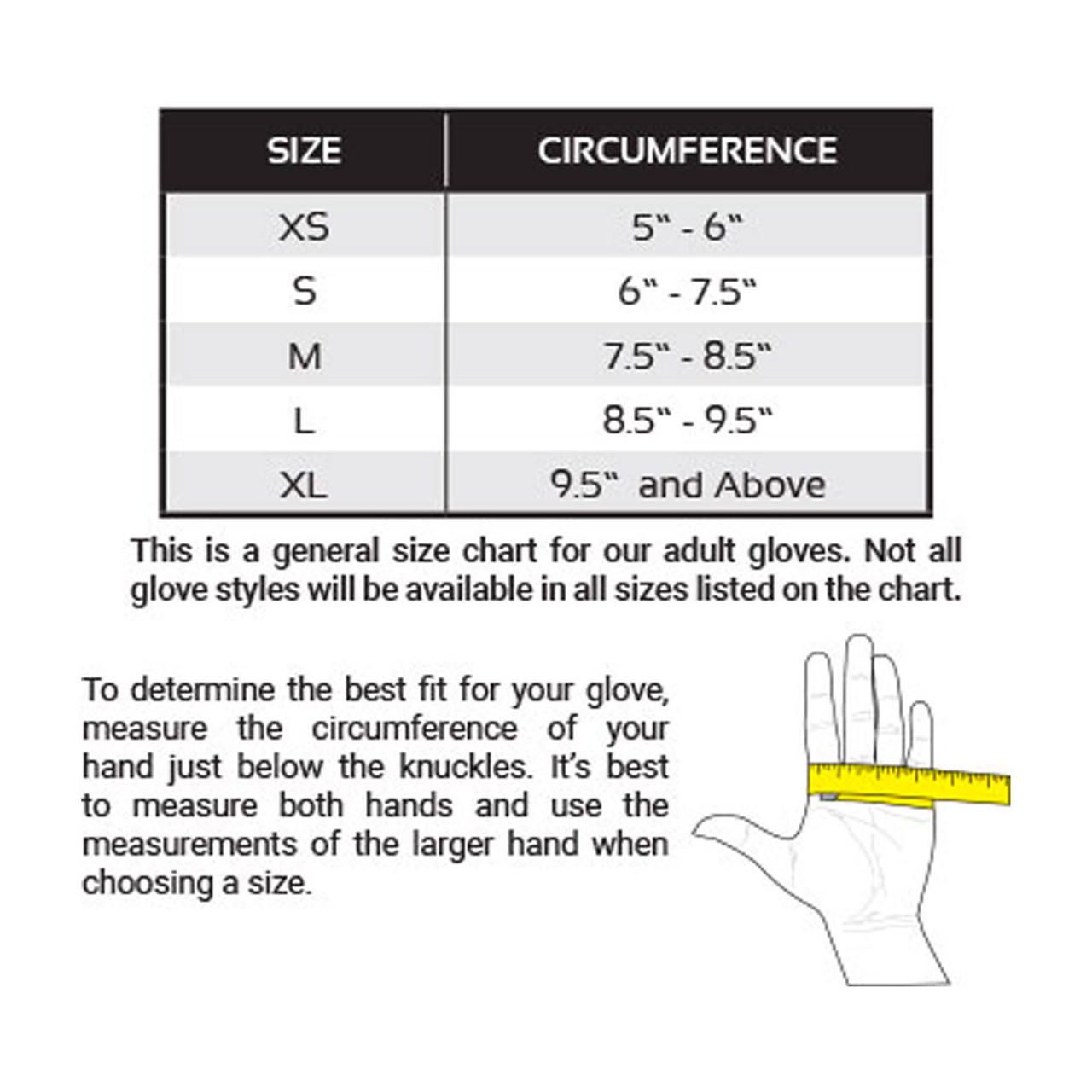 Ufc deals glove size