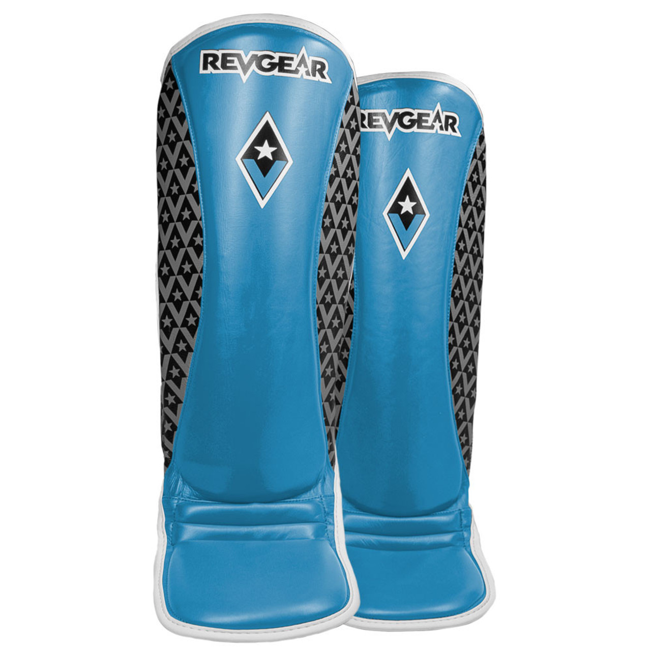 Superlite Light Weight Leather Shin Guards | for Martial Arts and MMA | Blue