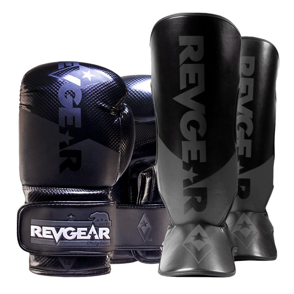 Revgear Pinnacle P4 Boxing Gloves & Shin Guards Bundle