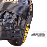Revgear MX 2 Curved Focus Mitts, showing the curved profile and breathable mesh backing