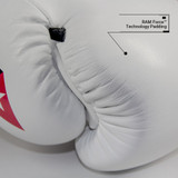 revgear Sentinel S3 Pro Leather Gel Padded Sparring Boxing Gloves - White/Black 