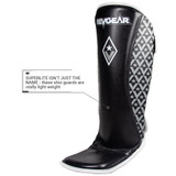 revgear Superlite Light Weight Leather Shin Guards | for Martial Arts and MMA | Black 