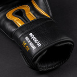 Revgear S7 Leather Sparring Gloves - Hook and Loop Black/Black