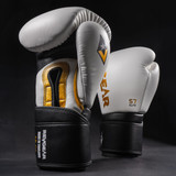 Revgear S7 Leather Sparring Gloves - Hook and Loop White/Black