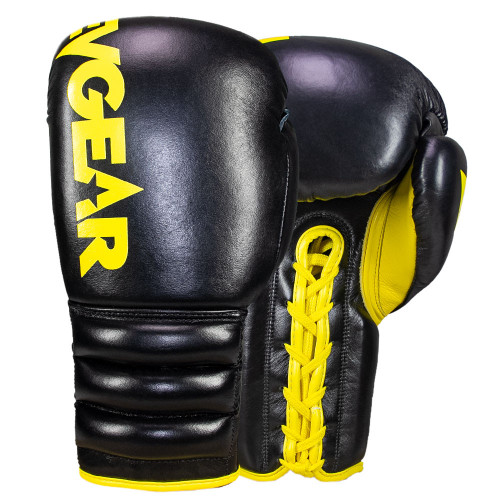 revgear S4 Sentinel Lace Pro Leather Gel Boxing Gloves - Vintage Black 