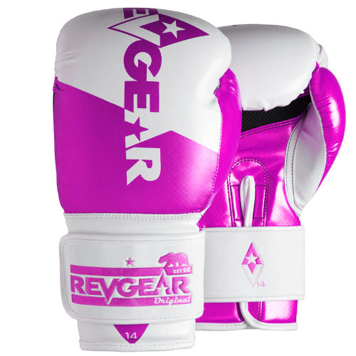 revgear Pinnacle P4 Boxing Gloves - White/Pink 