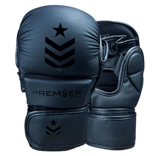 Revgear Premier Deluxe MMA Training Gloves, showing the glove's open palm design and wrist closure system